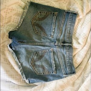 hollister blue jean shorts